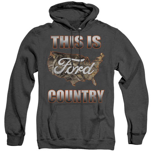 Ford Go Further Orange Camo Mens Heather Hoodie Black Officially Licensed
