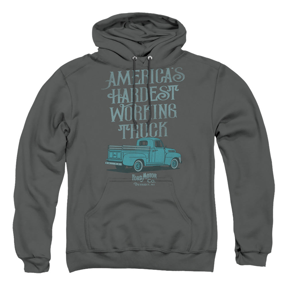 Ford Vintage America'S Hardest Working Truck Mens Hoodie Charcoal