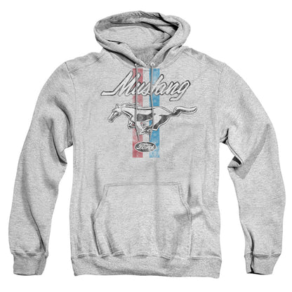 Ford Mustang Mustang Stripes Mens Hoodie Athletic Heather