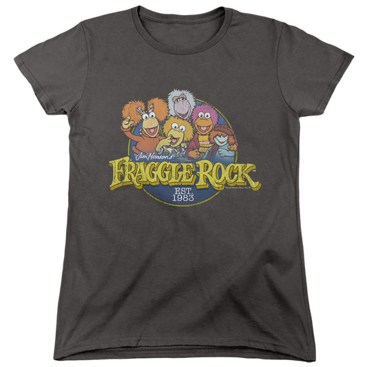 Fraggle Rock Circle Logo Womens T Shirt Charcoal