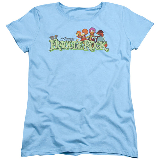 Fraggle Rock Leaf Logo Womens T Shirt Light Blue