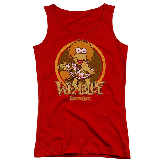 Fraggle Rock Wembley Circle Womens Tank Top Shirt Red