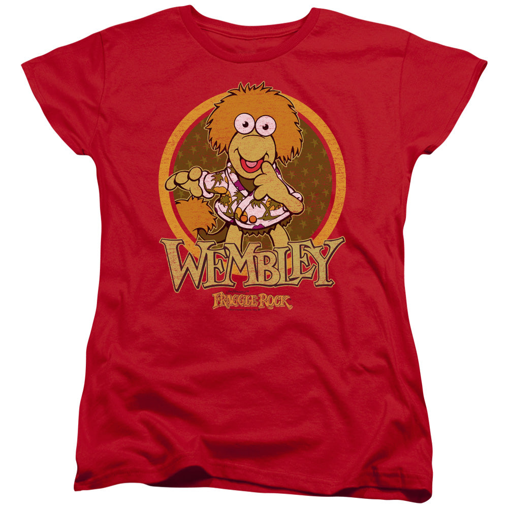 Fraggle Rock Wembley Circle Womens T Shirt Red