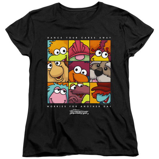 Fraggle Rock Squared Womens T Shirt Black