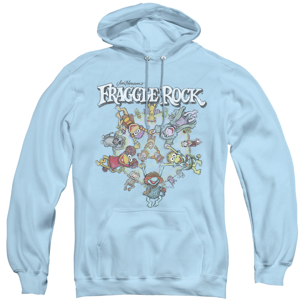 Fraggle Rock Spinning Gang Mens Hoodie Light Blue