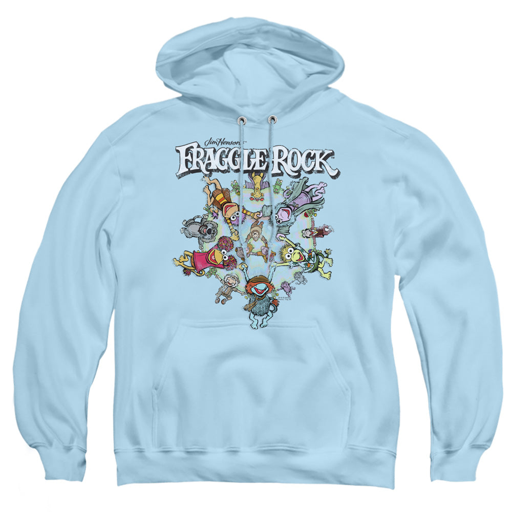 Fraggle Rock Spinning Gang Mens Hoodie Light Blue