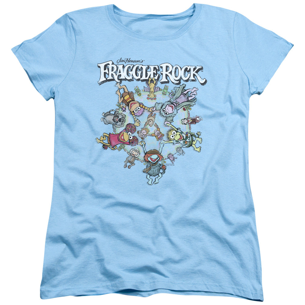Fraggle Rock Spinning Gang Womens T Shirt Light Blue