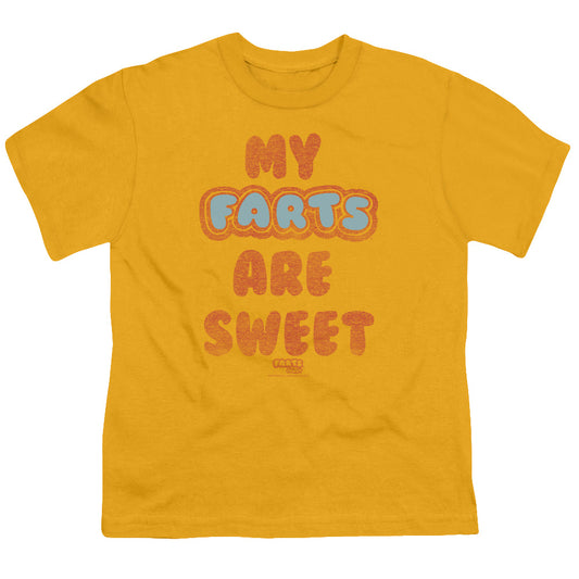 Farts Candy Sweet Farts Kids Youth T Shirt Gold