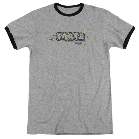 Farts Candy Finger Logo Heather Ringer Mens T Shirt Heather Black