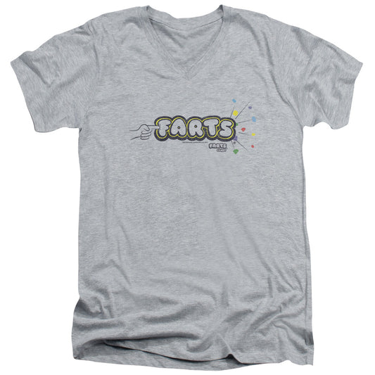 Farts Candy Finger Logo Mens Slim Fit V-Neck T Shirt Athletic Heather