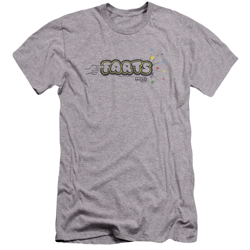 Farts Candy Finger Logo Premium Bella Canvas Slim Fit Mens T Shirt Athletic Heather