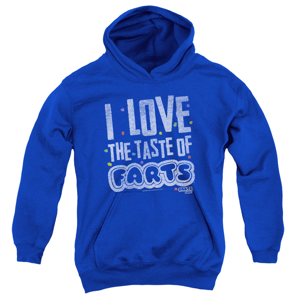 Farts Candy Tasty Farts Kids Youth Hoodie Royal