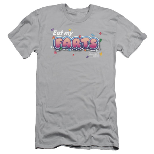 Farts Candy Eat My Farts Slim Fit Mens T Shirt Silver