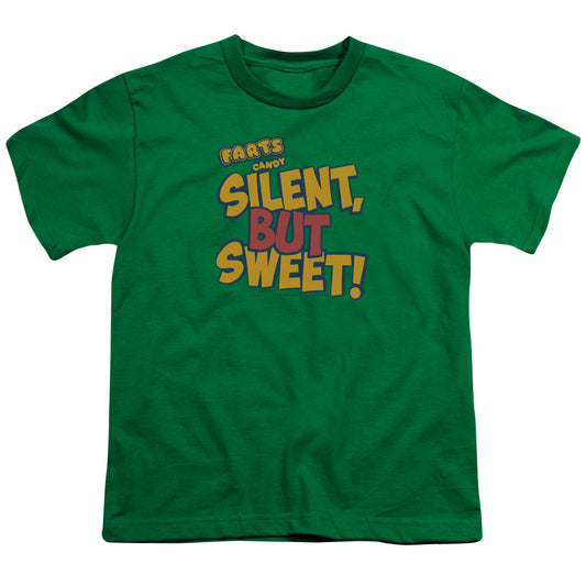 Farts Candy Silent but Sweet Kids Youth T Shirt Kelly Green