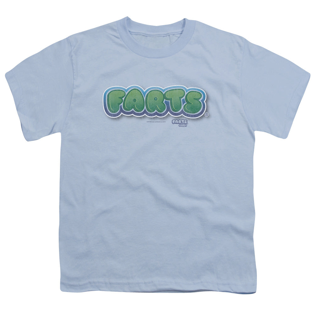 Farts Candy Logo Kids Youth T Shirt Light Blue