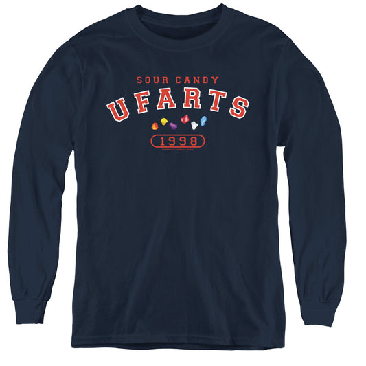 Farts Candy Fart University Long Sleeve Kids Youth T Shirt Navy