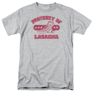 Garfield Property of Lasagna Mens T Shirt Athletic Heather
