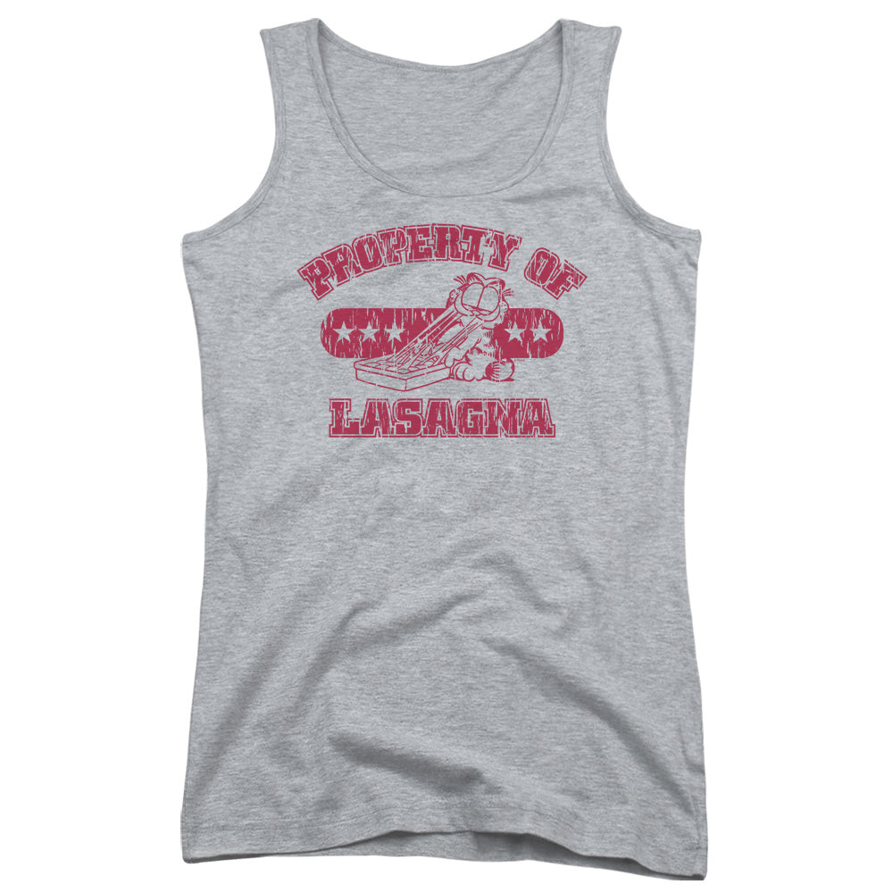 Garfield Property of Lasagna Womens Tank Top Shirt Athletic Heather