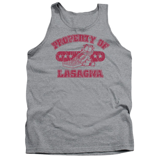 Garfield Property of Lasagna Mens Tank Top Shirt Athletic Heather