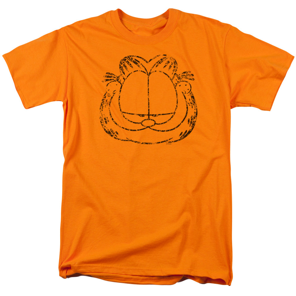 Garfield Irking Distressed Mens T Shirt Orange