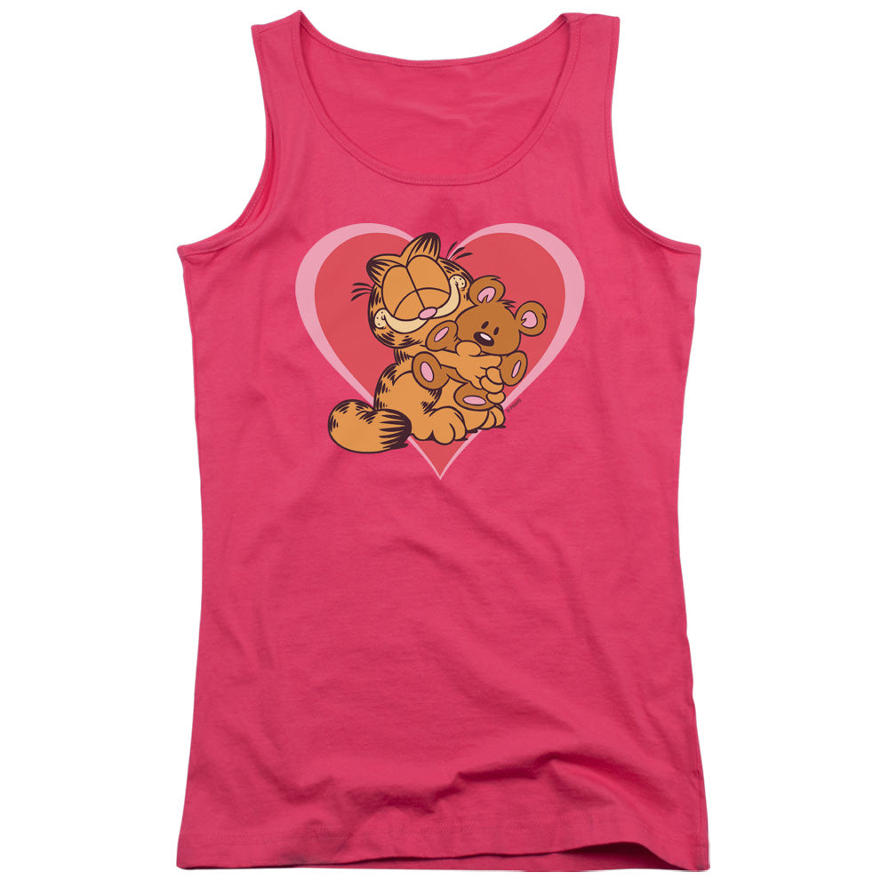 Garfield Cute Ncuddly Womens Tank Top Shirt Hot Pink