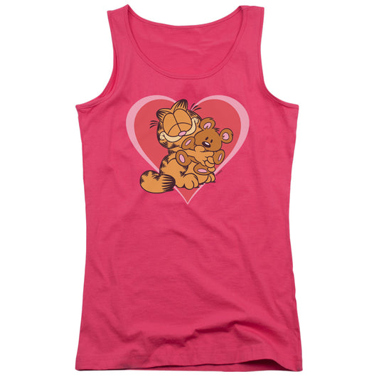 Garfield Cute Ncuddly Womens Tank Top Shirt Hot Pink