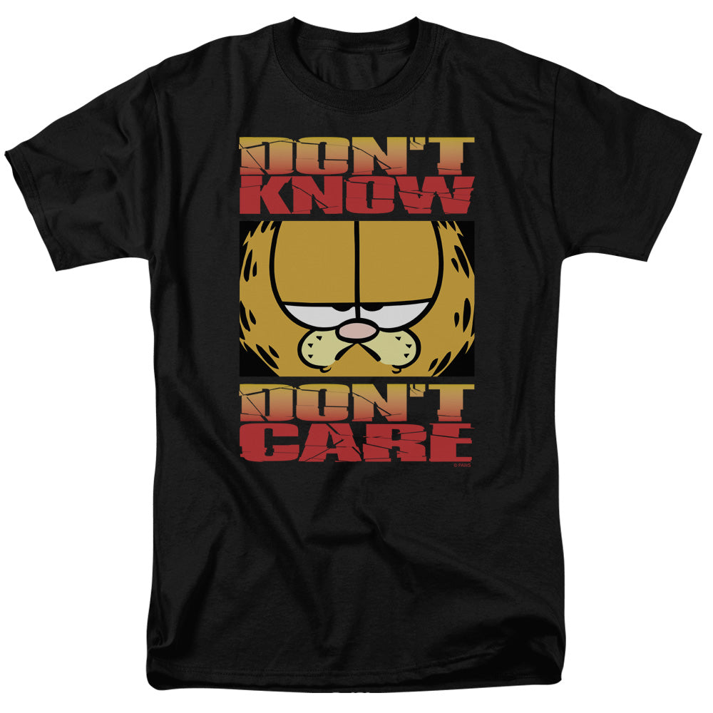 Garfield Dont Know Dont Care Mens T Shirt Black