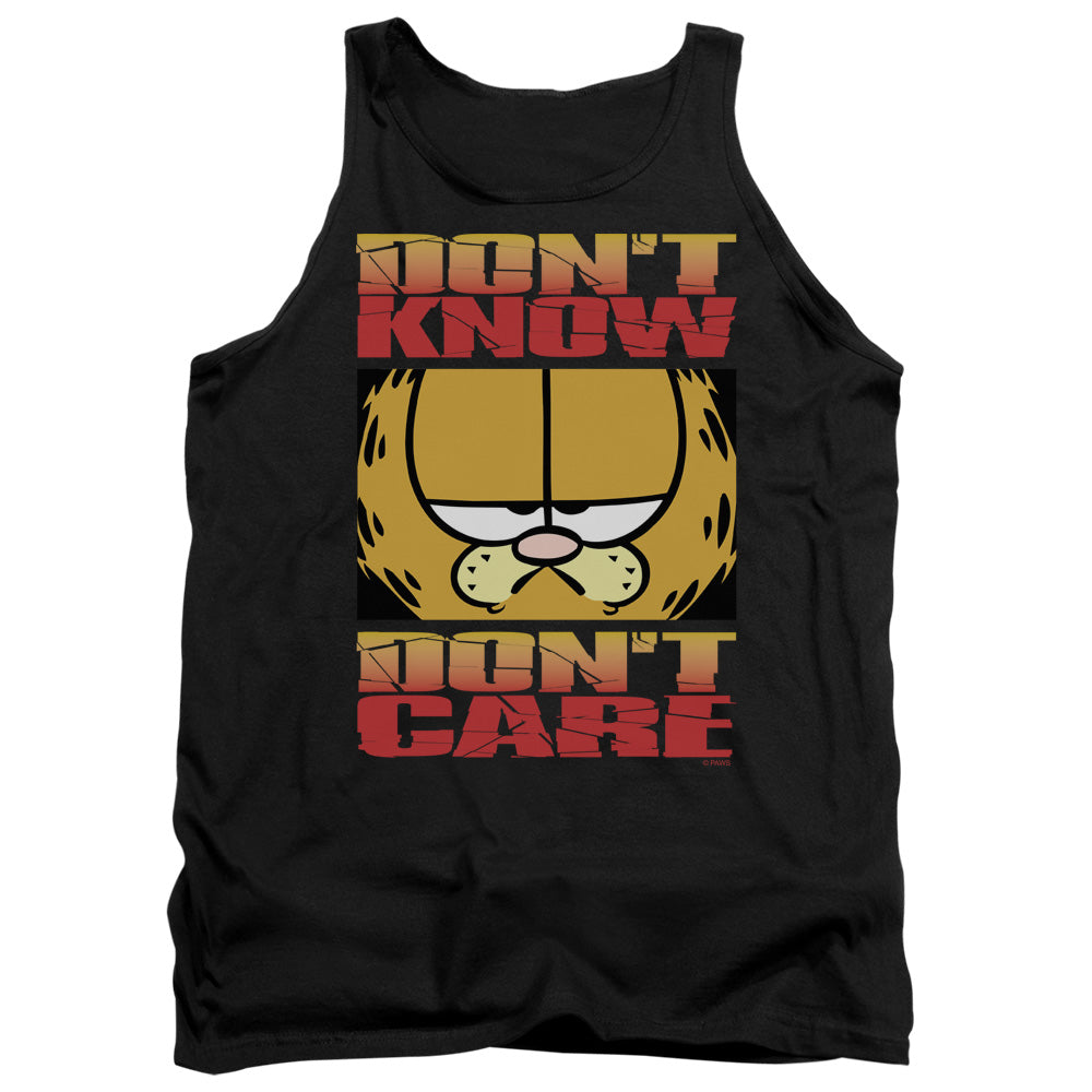 Garfield Dont Know Dont Care Mens Tank Top Shirt Black