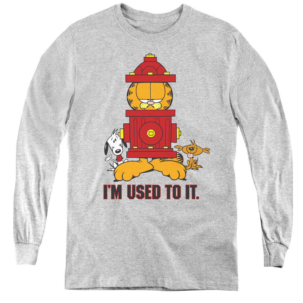 Garfield Im Used to It Long Sleeve Kids Youth T Shirt Athletic Heather