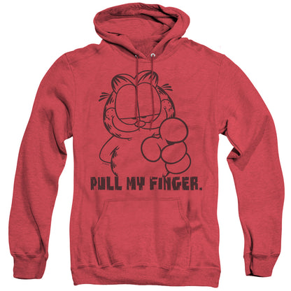 Garfield Pull My Finger Heather Mens Hoodie Red