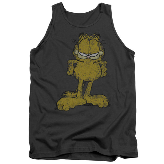 Garfield Big Ol Cat Mens Tank Top Shirt Charcoal