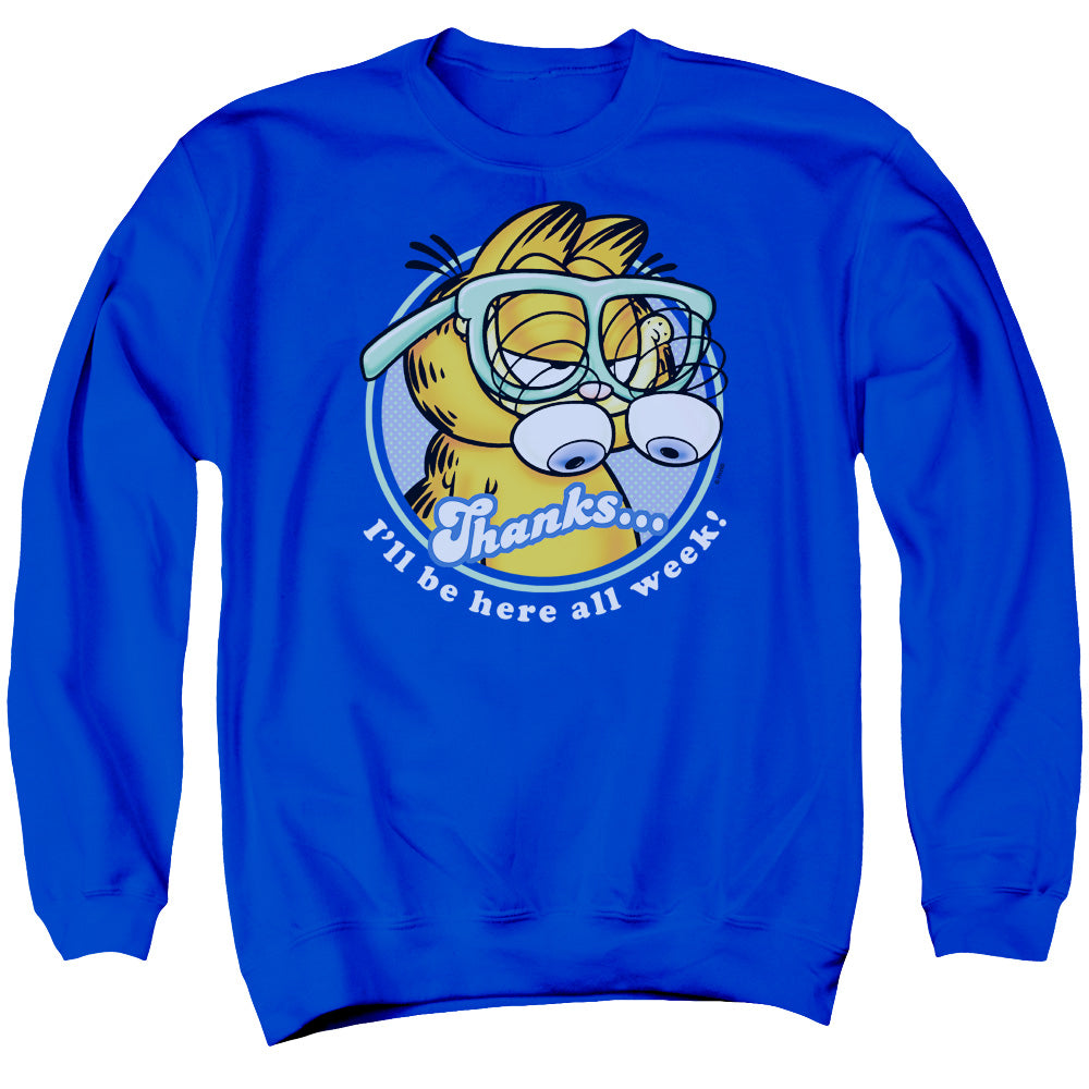 Garfield Performing Mens Crewneck Sweatshirt Royal Blue