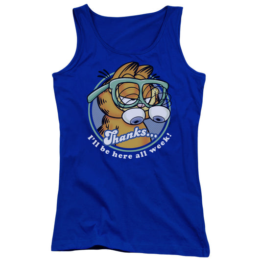 Garfield Performing Womens Tank Top Shirt Royal Blue