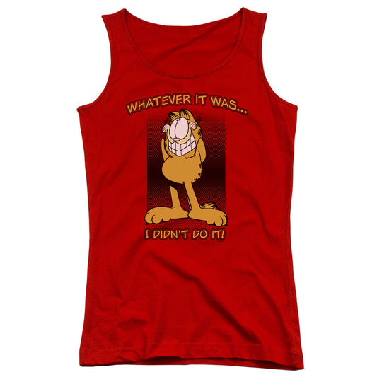 Garfield I Didnt Do It Womens Tank Top Shirt Red