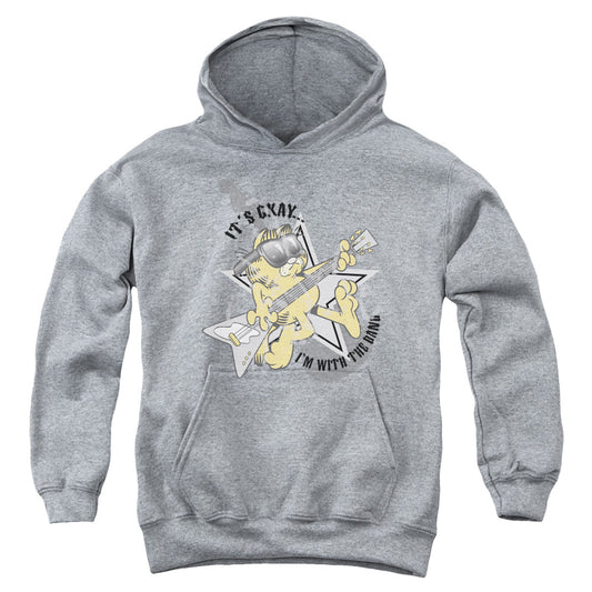 Garfield Im With the Band Kids Youth Hoodie Heather