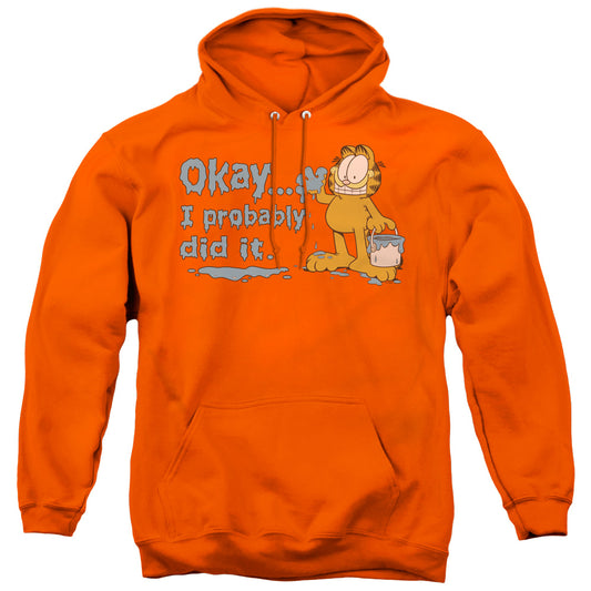 Garfield I Probably Did It Mens Hoodie Orange