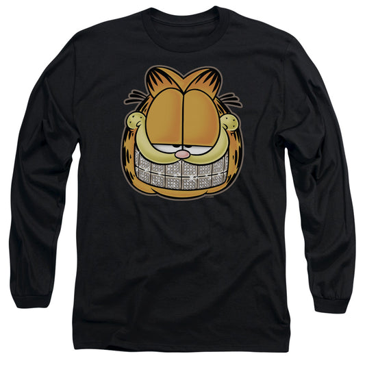 Garfield Nice Grill Mens Long Sleeve Shirt Black Officially Licensed
