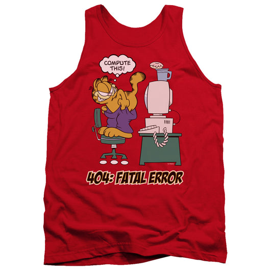 Garfield Compute This Mens Tank Top Shirt Red