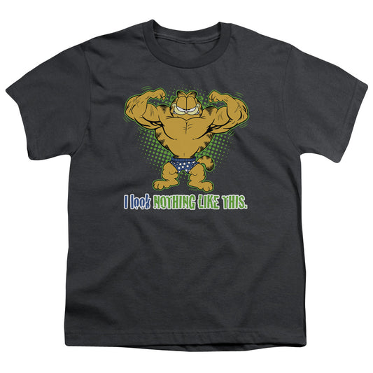 Garfield Nothing Like This Kids Youth T Shirt Charcoal