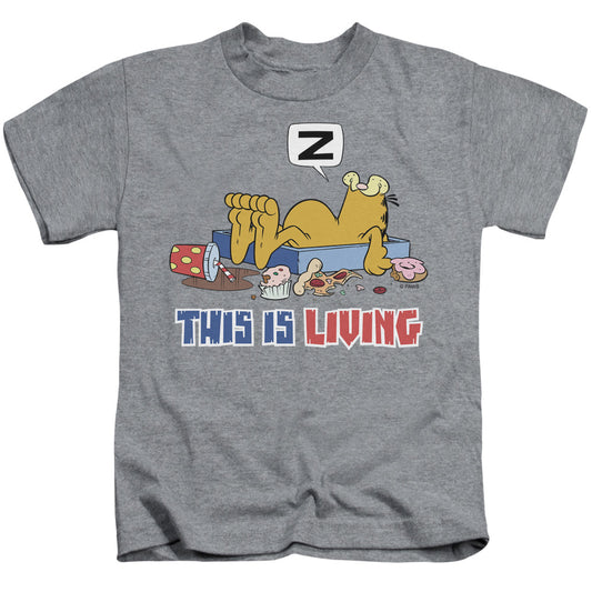 Garfield This is Living Juvenile Kids Youth T Shirt Athletic Heather