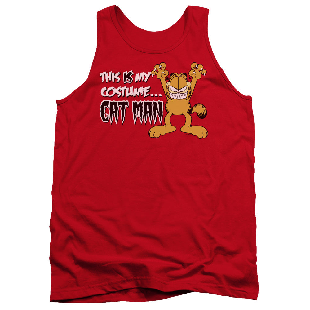 Garfield Cat Man Mens Tank Top Shirt Red