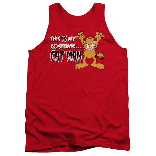 Garfield Cat Man Mens Tank Top Shirt Red