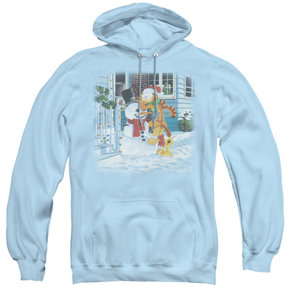 Garfield Snow Fun Mens Hoodie Light Blue