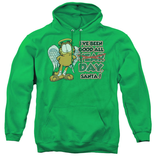 Garfield Ive Been Good Mens Hoodie Kelly Green