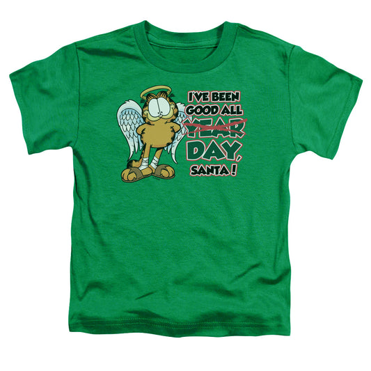 Garfield Ive Been Good Toddler Kids Youth T Shirt Kelly Green