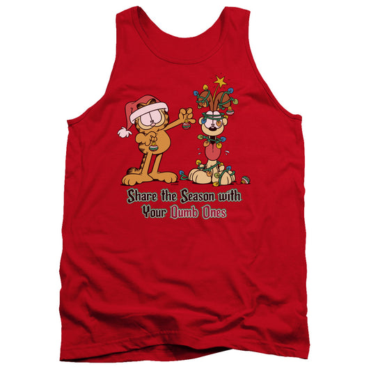 Garfield Share the Season Mens Tank Top Shirt Red