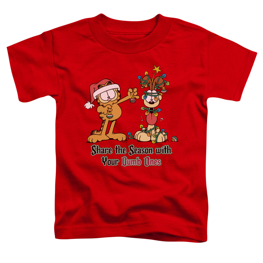 Garfield Share the Season Toddler Kids Youth T Shirt Red
