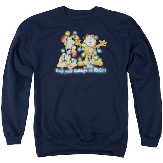 Garfield Bright Holidays Mens Crewneck Sweatshirt Navy