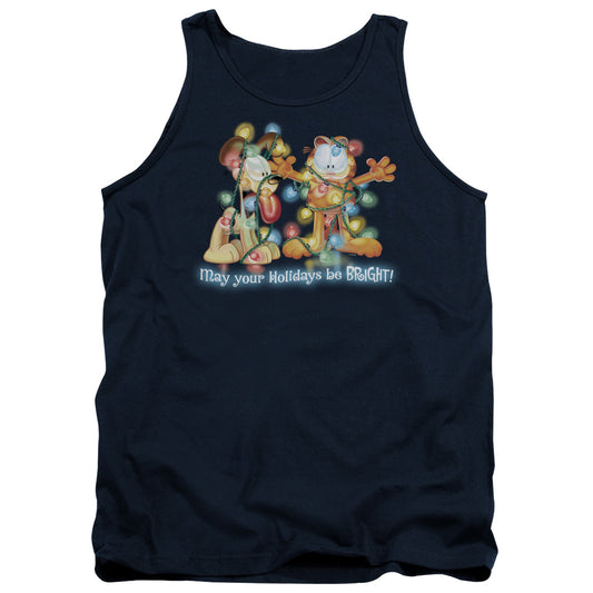 Garfield Bright Holidays Mens Tank Top Shirt Navy