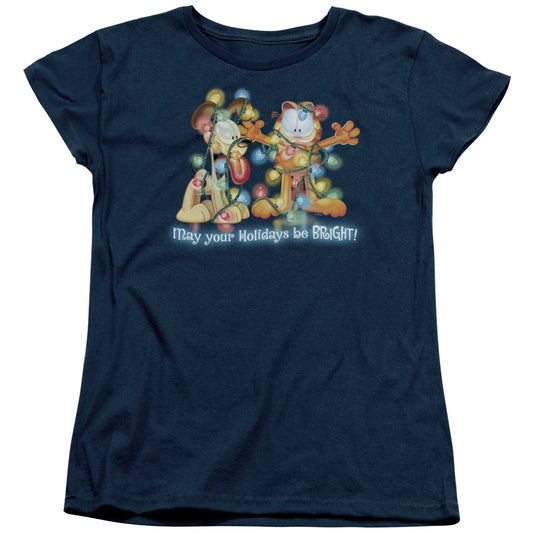 Garfield Bright Holidays Womens T Shirt Navy